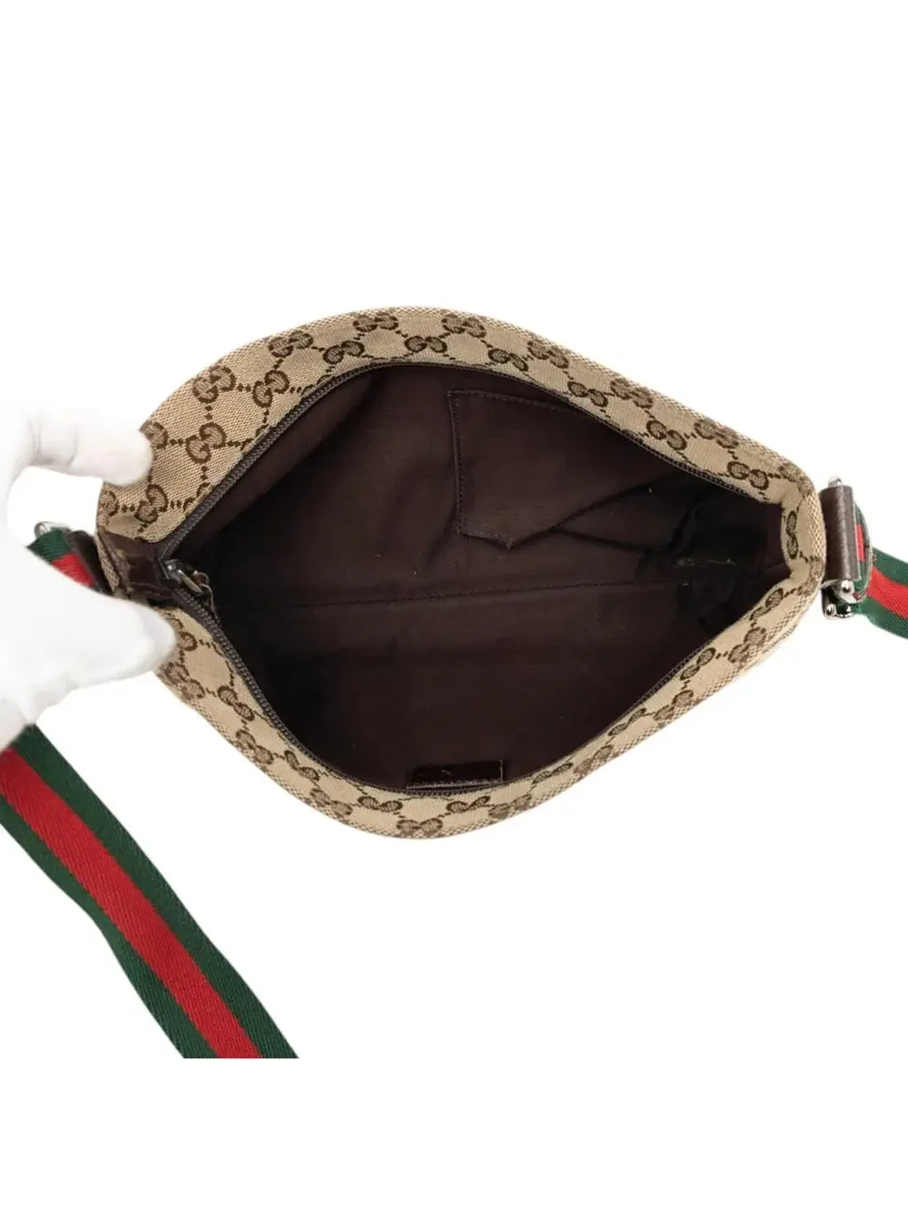 Gucci Web Strap Messenger Bag Gg Canvas #341008G93B